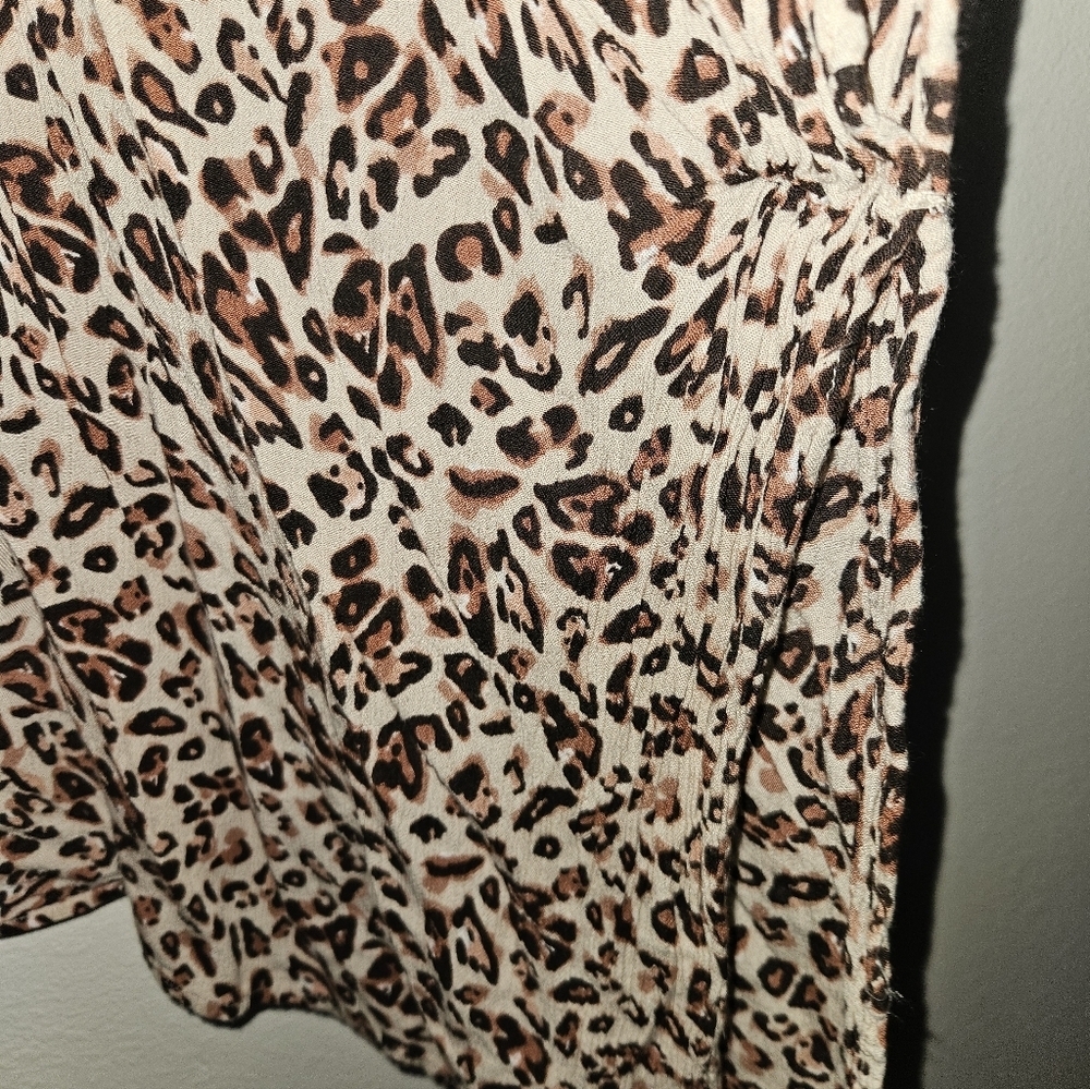 L.I.F.E. Love Is For Eternity Womans Sheer Cheetah Print Short Sleeve Size Xl - Picture 5 of 12